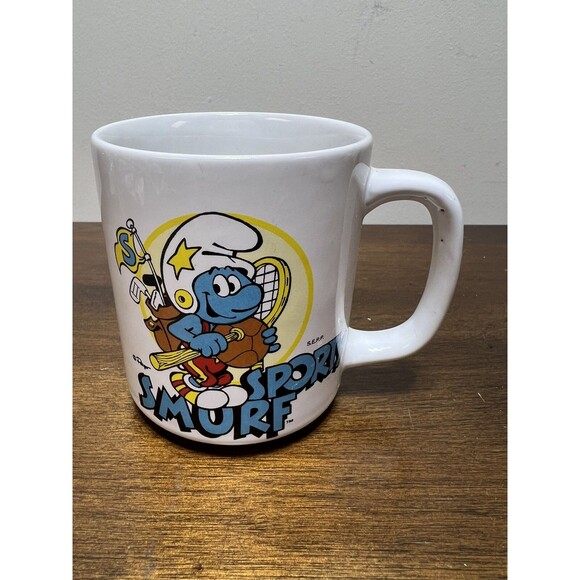 Other - Smurf Mug Vintage 1981 Sporty Smurf Wallace Berrie Co